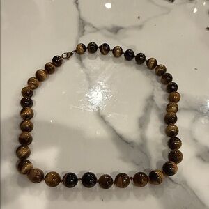 Elegant Tiger Eye Beaded Necklace
